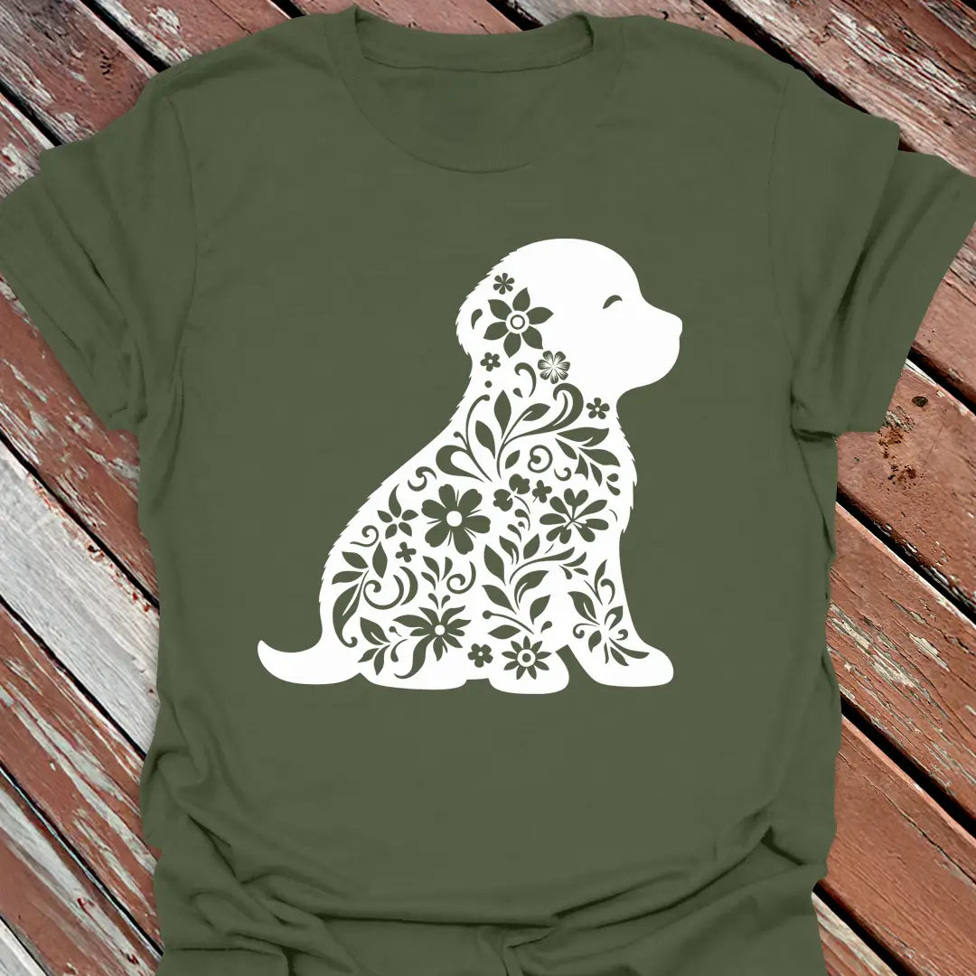 Floral Pup T-Shirt