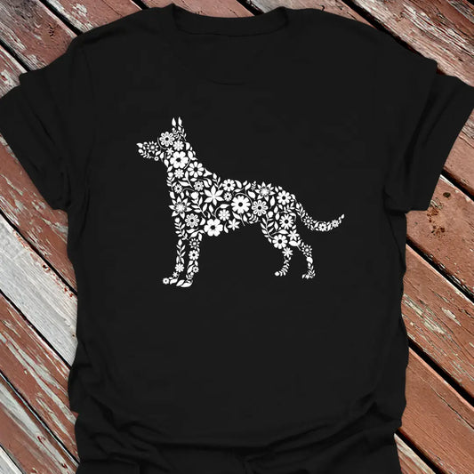 Floral Shepherd GSD T-Shirt
