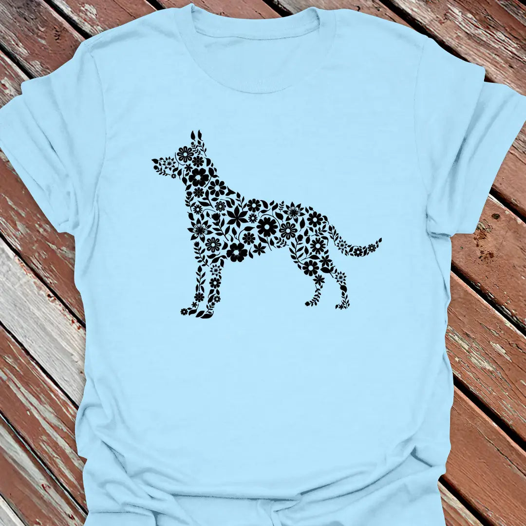 Floral Shepherd GSD T-Shirt